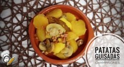 Patatas Guisadas con Champiñones y Jamón con Mambo