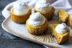 Receta fácil de mini pasteles de queso de calabaza