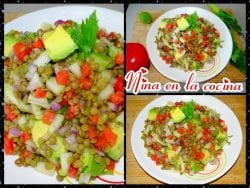 Ensalada de lentejas rica, nutritiva y saludable | #receta súper facil en 1 minuto 😱😋 #shorts #short