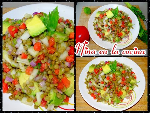 Ensalada de lentejas rica, nutritiva y saludable | #receta súper facil en 1 minuto 😱😋 #shorts #short
