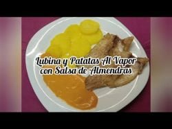 🍽🐟🥔Lubina y Patatas Al Vapor Con Salsa De Almendras En Thermomix