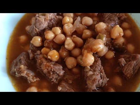 Garbanzos con ternera, fácil y rico con Thermomix