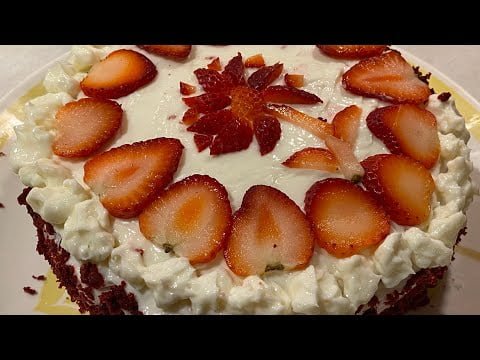 How To Make Red Velvet Cheesecake simple recipe #Receta de tarta de queso de terciopelo rojo##