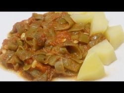 JUDIAS VERDES CON TOMATE y patatas al vapor. EN MONSIEUR CUISINE, Mambo y Thermomix