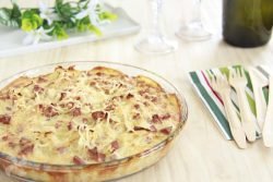 Quiche de chucrut y salchicha con base de patata