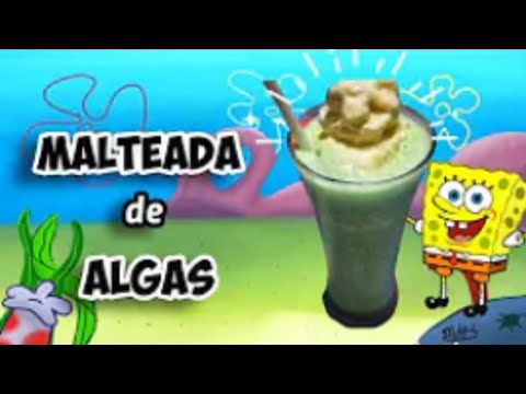 #Receta RECETAS ABSURDAS DE BOB ESPONJA 8. | Malteada de Algas🥤😋.