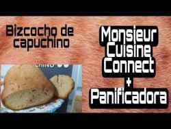 ¡SIN HORNO! Cómo hacer BIZCOCHO de CAPUCHINO 🍞☕-MONSIEUR CUISINE+PANIFICADORA