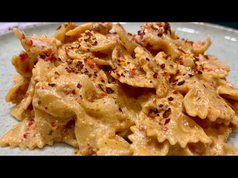 Pasta al PESTO ROSSO PANNA en Thermomix. Probando la nueva función de AÑADIR RECETAS en Cookidoo!