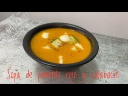 Receta fácil sopa de pimiento rojo y calabacín 🥣 con thermomix 💚 Cookidoo receta con subtítulos