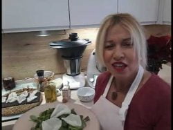Chip de puerros con gambas Thermomix TM6