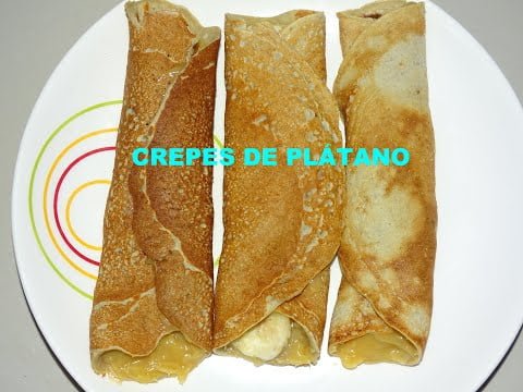 Deliciosos crepes de plátano con manjar blanco/dulce de leche 🍌 #receta fácil 😋