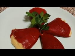 Pimientos del piquillo rellenos de gambas, fácil y rico con Thermomix