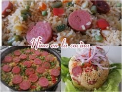 #Receta de ARROZ CON CHORIZO Y VERDURAS || ALMUERZO FÁCIL Y ECONÓMICO
