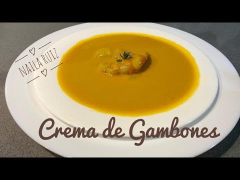 Receta fácil Sopa o Crema de Gambones 🍤 con thermomix 💚 Receta con subtítulos