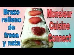 Cómo hacer un BRAZO relleno de FRESAS 🍓 y NATA 🍦-MONSIEUR CUISINE CONNECT