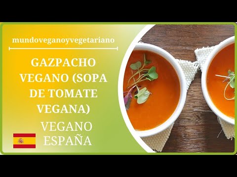 😋 🍽️ Gazpacho Vegano (Sopa de Tomate Vegana)#receta español#shorts