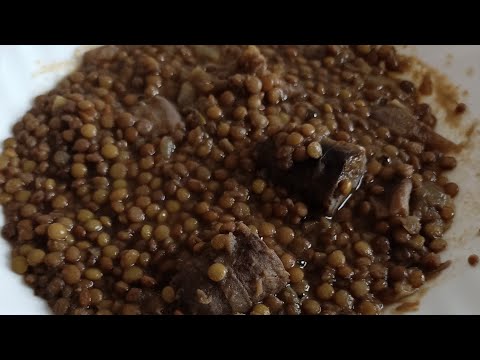 Lentejas con setas y morcilla, fácil y rico con Thermomix