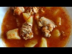 Patatas guisadas con conejo, fácil y rico con Thermomix