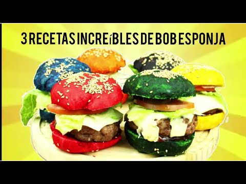 Receta 3 Recetas Increíbles de BOB ESPONJA. | Vais a Flipar con las  COLORBURGERS ?. | recetástico