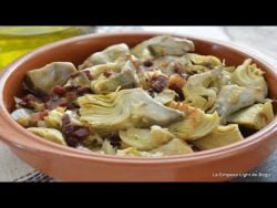 Receta de Alcachofas Salteadas con Jamón. Reutilizando alcachofas frescas, congeladas y en conserva