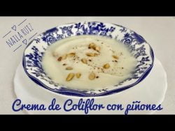 Receta facil Crema de Coliflor con piñones 🥣 Thermomix 💚 Cookidoo receta con subtítulos
