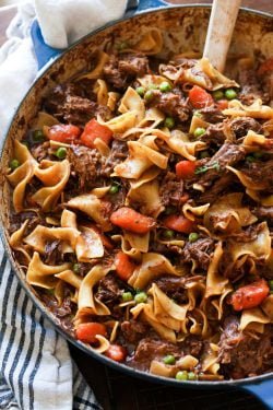 La mejor carne y fideos (horno o olla de barro)