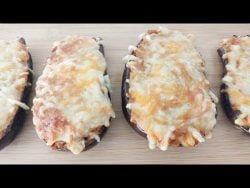Berenjenas rellenas de soja texturizada con Monsieur Cuisine Plus