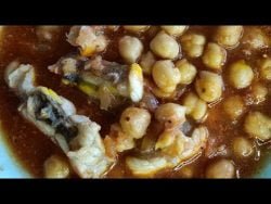 Garbanzos con rape, fácil y rico con Thermomix