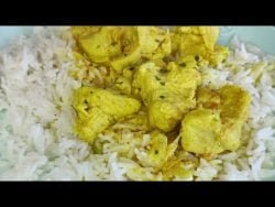 Pollo al curry con arroz basmati, fácil y rico con Thermomix