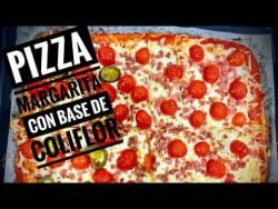 Receta fácil Pizza Margarita con base de coliflor Thermomix 💚 Cookidoo receta subtítulos #vegana
