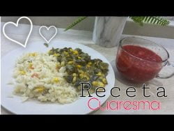 💕RECETA (RAJAS CON CREMA Y ELOTE ) ARROZ 🍛#receta