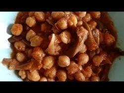 Garbanzos con setas ( callos veganos)fácil y rico con Thermomix