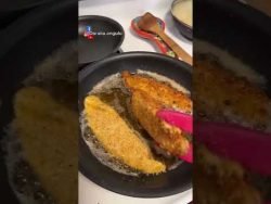 Pescado empanizado crujiente 🐟🥬🍅 #receta #momlife