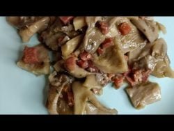 Setas con jamón, fácil y rico con Thermomix