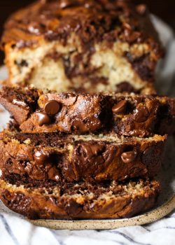Pan De Plátano Mármol Con Chocolate |  Galletas y Copas