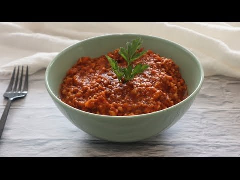 BOLOÑESA con SOJA TEXTURIZADA en MONSIEUR CUISINE SMART. BOLOÑESA VEGANA.