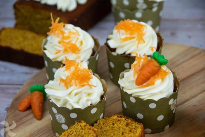 Cupcakes de zanahoria y almendra