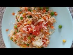 Ensalada de arroz, guisantes y champiñones, fácil y rico con Thermomix