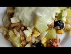 Ensaladilla de garbanzos y aguacate, fácil y rico con Thermomix