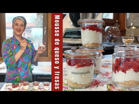 🍨 MOUSSE DE QUESO 🧀 CHOCOLATE BLANCO Y FRESAS 🍓 con Thermomix® #TM6 #TM5 #TM31 🔝 COCINA AL VACIO