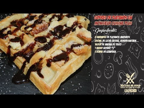 Gofres de plátanos en Monsieur Cuisine Plus, ideales para antes o después de entrenar