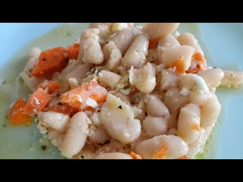 Judías blancas con vinagreta de zanahoria, fácil y rico con Thermomix