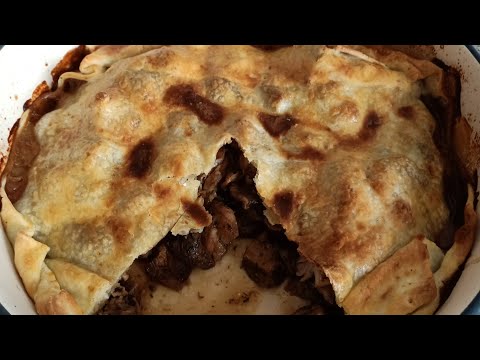 Pie de pollo y setas, fácil y rico con Thermomix