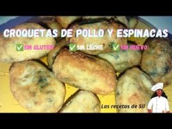 #Receta Croquetas de pollo y espinacas sin gluten sin huevo y sin leche
