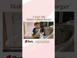 What Happens When A 2-Year-Old Makes Salmon Burger From Scratch!??! #Shorts
