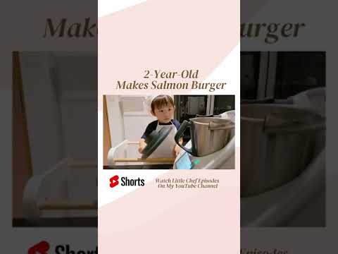 What Happens When A 2-Year-Old Makes Salmon Burger From Scratch!??! #Shorts