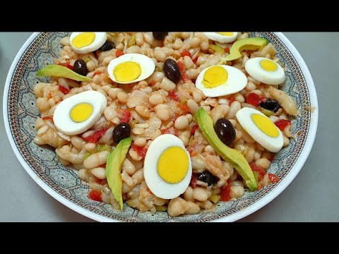 Ensalada de judias blancas con thermomix
