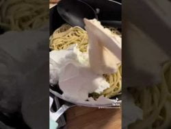 Espagueti a la crema #cocina #receta #espagueti
