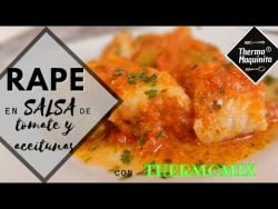 RAPE en SALSA de tomate y aceitunas con Thermomix. Receta de pescado.