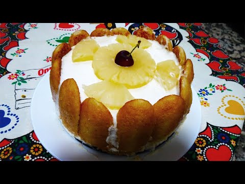 TARTA DE PIÑA SIN HORNO | RECETA FÁCIL
